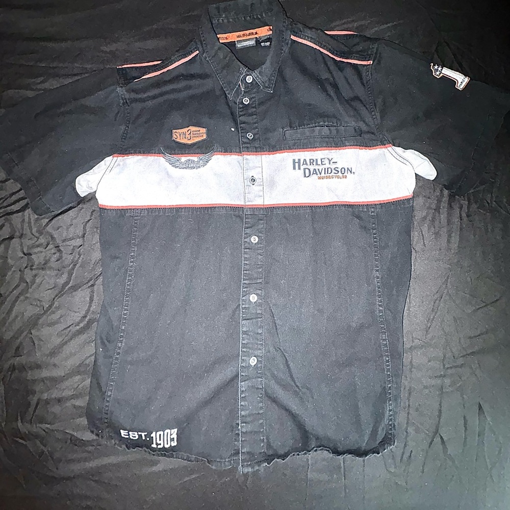 Harley Davidson vintage button up shirt XL embroidered